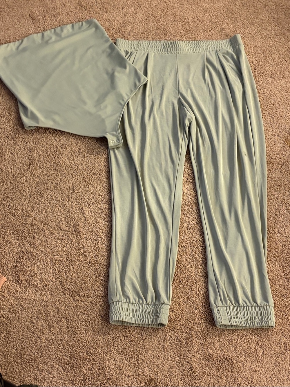 Express Women’s Lightweight Joggers and Tube Bodysuit Set- Sage Green